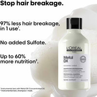 L'Oréal Professionnel Hair Shampoo for Coloured and Damaged Hair, Long-Lasting Colours & Shine, Series Expert, Metal DX Shampoo, 300 m