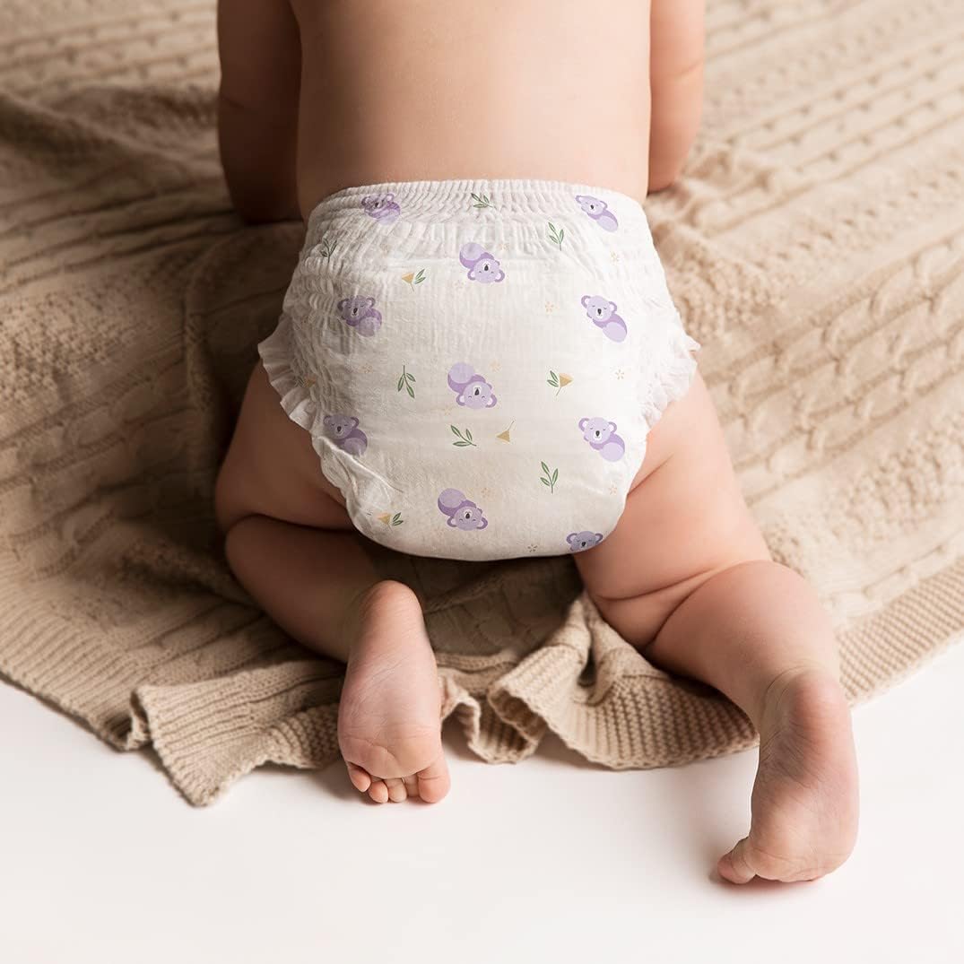 Tooshies Nappy Pants | Size 4 Toddler 10-15kg | 75% Less Plastic | 12 hours leak free | Pull Up and tear off | Unisex | Koala Print | 4 x 32pk