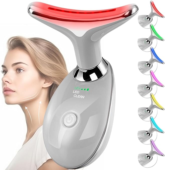 Facial Massager Red-Light-Therapy-for-Face and Neck, Face 𝖲 culpting Wand with 7 Color