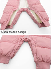 Baby Snowsuit Infant Boys Girls Winter Warm Jumpsuit Thick Hooded Bodysuit One Piece Snow Wear Romper