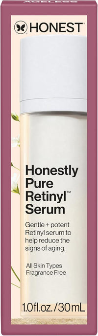Honest Beauty Honestly Pure Nightly Retinyl Serum | Moisturizes, Exfoliates, Reduces Fine Lines + Wrinkles | Retinyl Linoleate + Hyaluronic Acid | Vegan + Cruelty Free | 1 fl oz