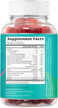 BeLive Biotin Gummies with MultiVitamins, Folate, Inositol – Supports Hair Growth, Healthy Skin & Nails – Vegan, Pectin Based – Strawberry Flavor-USA Made