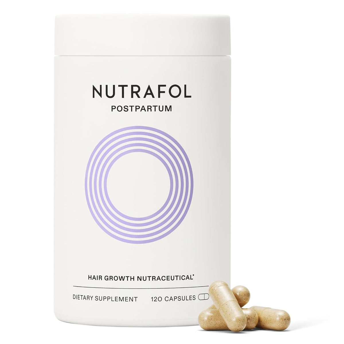 Nutrafol Postpartum Hair Growth Supplements, Clinically Tested for Visibly Thicker