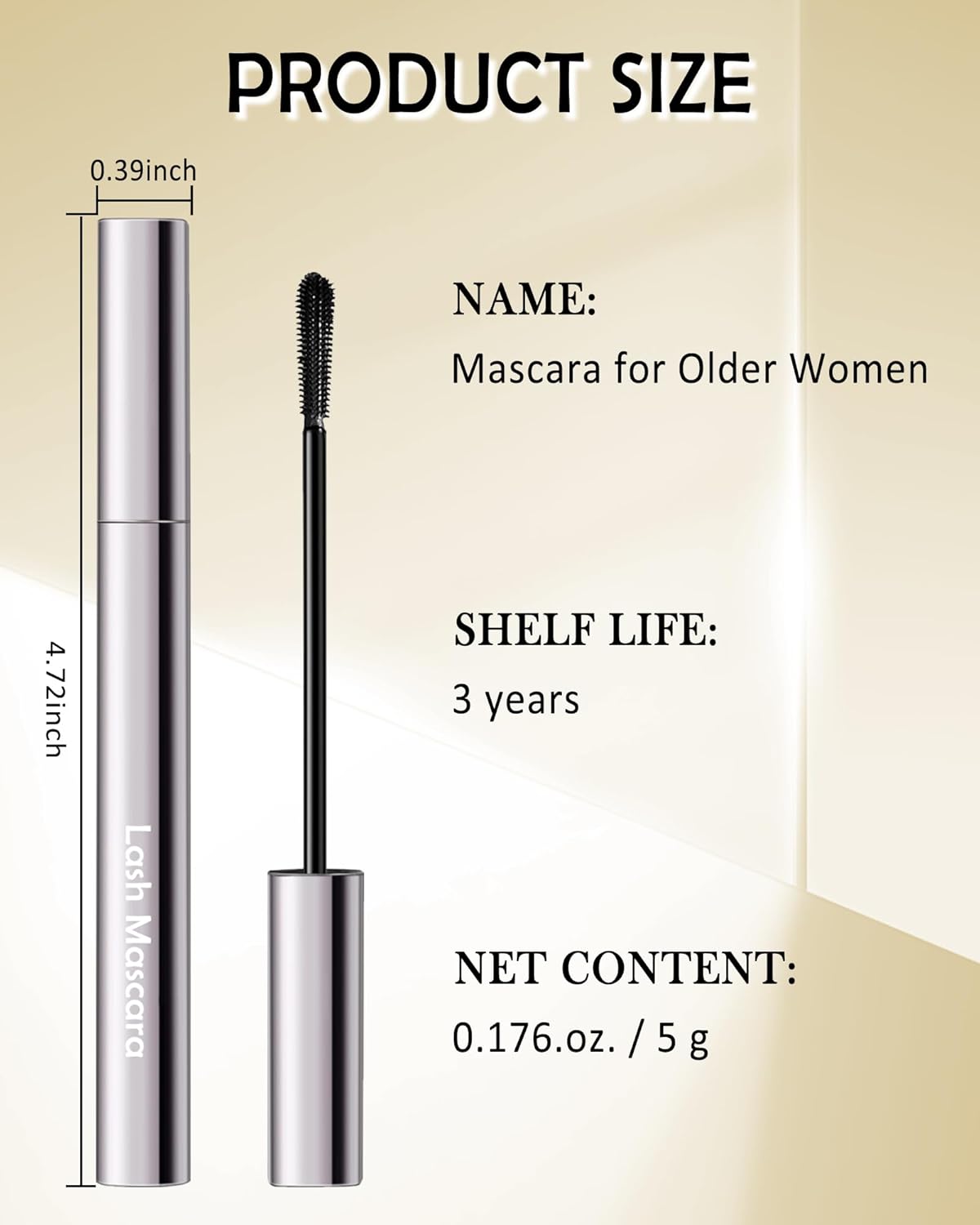 Brown Mascara for Older Women 60 Plus, Hypoallergenic Prime Mascara for Sensitive Eyes,Waterproof Long Lasting-02