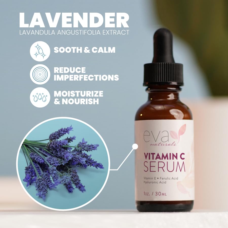 Eva Naturals Facelift in a Bottle - 3-in-1 Anti-Aging Set with Retinol Serum, Vitamin C Serum