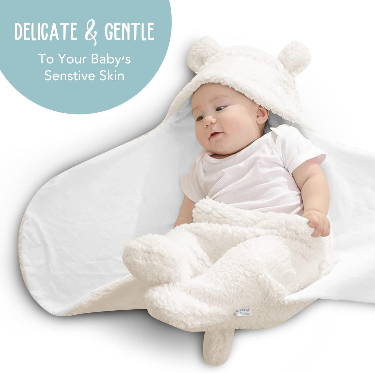 Ultra-Soft Plush Essential for Infants 0-6 Months | Receiving Swaddling Wrap White | Ideal Newborn Registry and Toddler Boy Accessories | Perfect Baby Girl Shower Gift