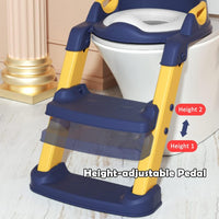 Potty Training Seat with Step Stool Ladder, Toilet Seat for Kids with Soft PVC Cushion, Grey/White