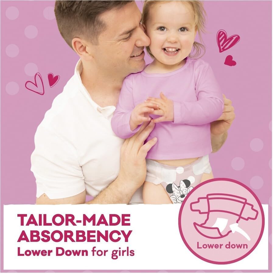 Huggies Ultra Dry Mickey Toddler Girls Disposable Nappy Pants Pad 72-Pieces Pack, Size 4