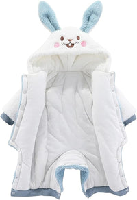 Newborn Infant Winter Fleece Warm Romper Jumpsuit Thicken Hooded Coat Outfit Zip Button Snowsuit