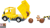 Bluey's Dump Truck, with Load and Unload Feature, Get Some Work Done with Exclusive Hard-Hat Bluey and Muddy Bingo