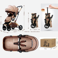 2 in 1 Baby Stroller & Bassinet Pram – Large Storage Basket