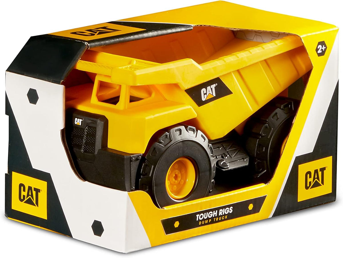 CAT Construction Toys, 15" Dump Truck Toy, Ages 2+, Sturdy Plastic, No Batteries Required, CAT Construction Tough Rigs Series