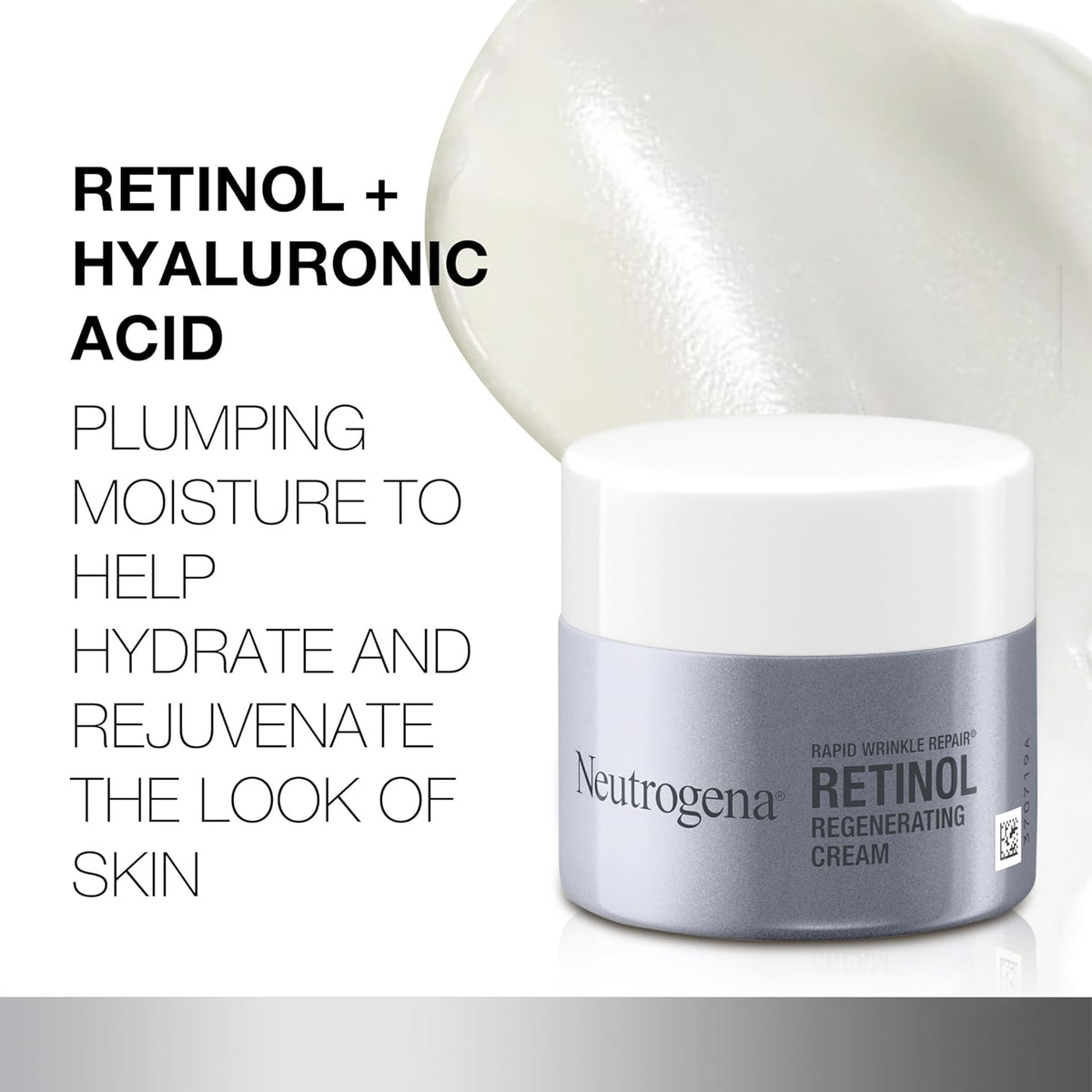 Neutrogena Rapid Wrinkle Repair Retinol Anti Ageing Regenerating Cream Face Moisturiser 48g |Fights fine lines, dullness, wrinkles & dark spots|Hyaluronic Acid hydrates & rejuvenate the look of skin