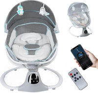 Electric Baby Swing for Infants to Toddler, Portable Swing Baby Rocker with 5 Point Harness, Grey