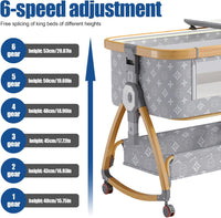 Baby Cradle Bed, Baby Bassinet with Mattress and Mosquito net, Portable 3 in 1 Baby Bed (Doodle)