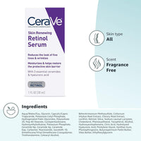 CeraVe Anti Aging Retinol Serum For Face, Encapsulated Retinol With Hyaluronic Acid, 1 Oz