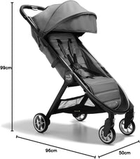 Baby Jogger City Tour 2 Stroller (Shadow Grey) - Prams & Strollers, Super Lightweight and Compact, one Handed fold, Travel Pram, Carry on Luggage, UV50+ Canopy