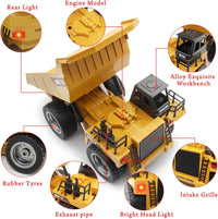 Fisca 6 Ch 2.4G Alloy Remote Control Dump Truck 4 Wheel Driver