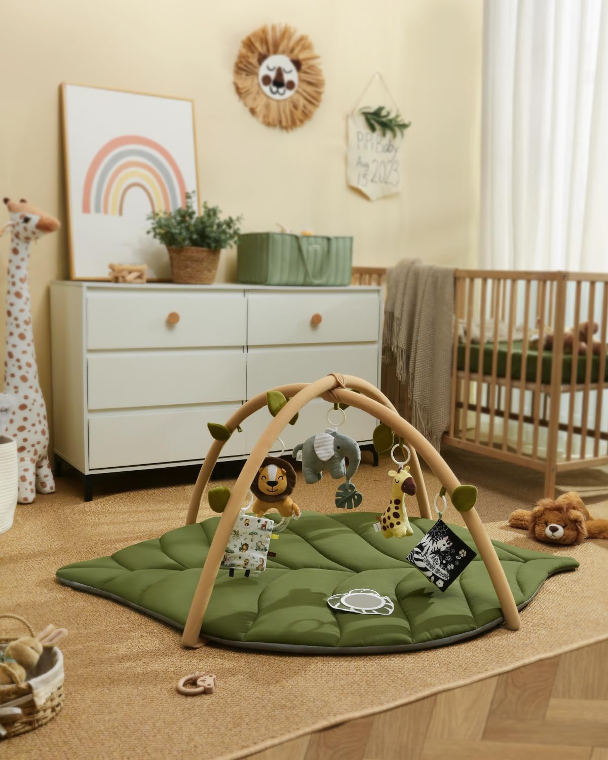 Blissful Diary Baby Play Gym & Activity Mat, Oversize Leaf Shaped Baby
