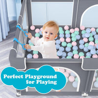 Advwin Baby Playpen 185 × 155cm (Gray)