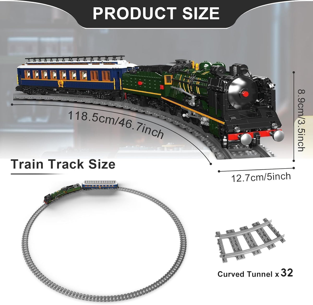 Mould King 12025 Orient Express Steam Locomotive Train Terminal Building Set,Remote Control Train Model Block Kit, STEM Toy to Build for Boys Girls Aged 8+ 3898pcs