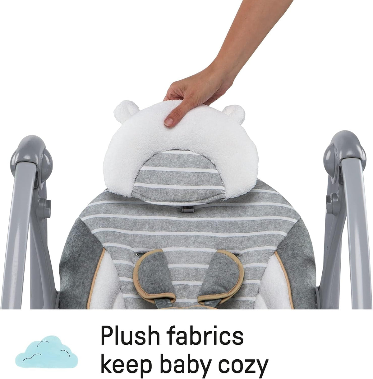 Ingenuity Boutique Collection Swing 'n Go Portable Swing - Bella Teddy, Grey