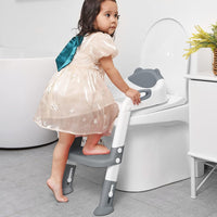 Potty Training Seat with Step Stool Ladder, SKYROKU Potty Training Toilet for Kids Boys Girls Toddlers - Grey