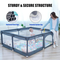 Baby Playpen, 150 x 180 x 68cm Large Playpen for Baby and Toddlers- Grey