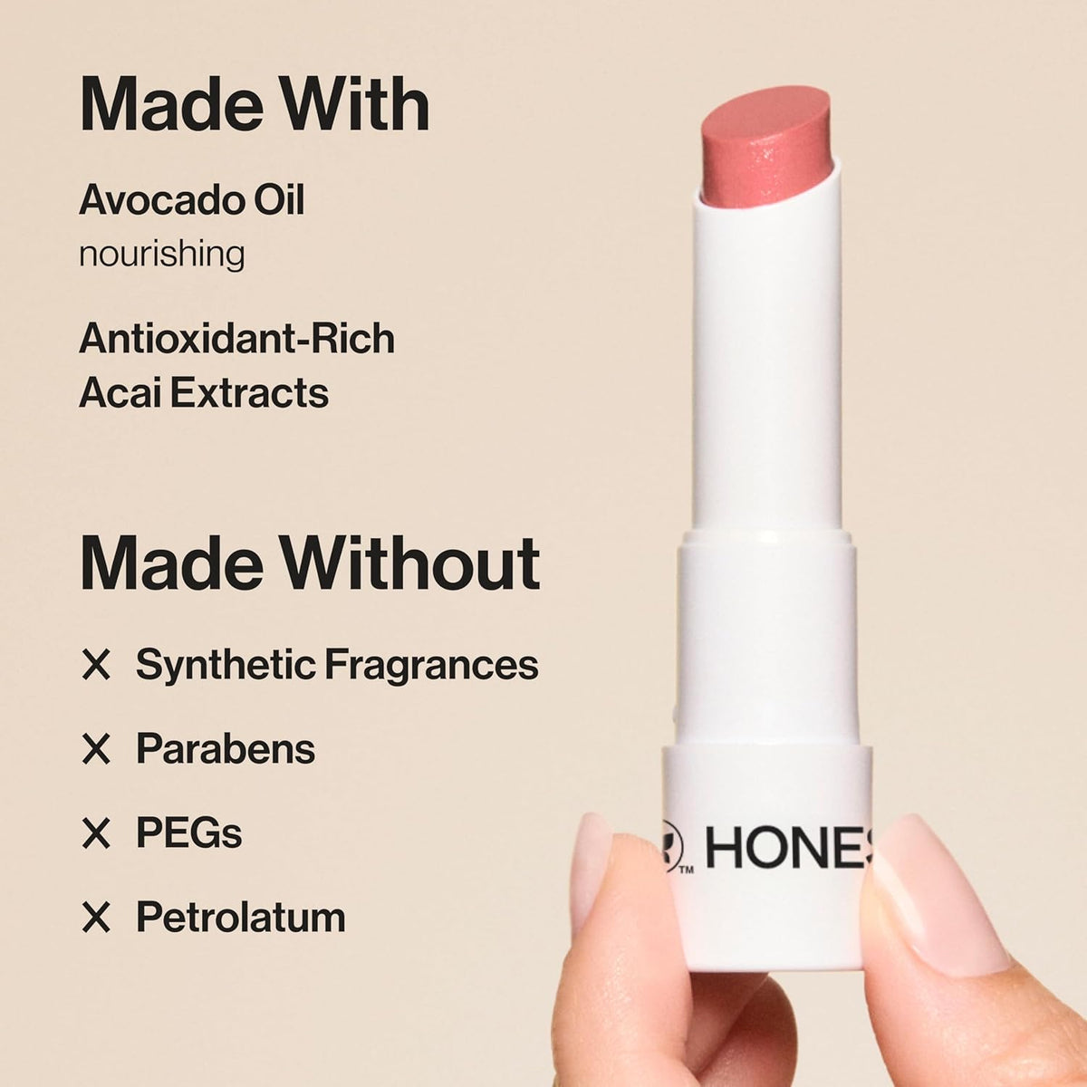 Honest Beauty Moisturizing Vegan Tinted Lip Balm | Antioxidant-rich Acai Extracts + Avocado Oil | Paraben Free + Cruelty Free | Plum Drop