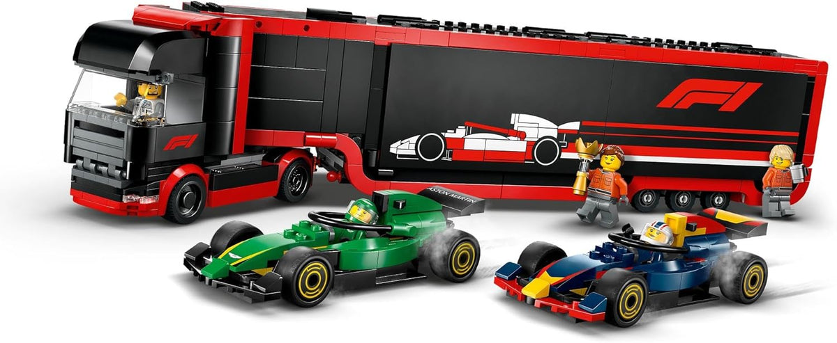 LEGO City F1 Truck with RB20 & AMR24 F1 Cars, Kids Toy for 8+ Year Old Boys & Girls