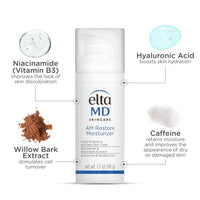 EltaMD AM Restore Face Moisturizer for Women and Men, Light Moisturizer Face Cream, Made with Niacinamide and Hyaluronic Acid, 1.7 oz Pump