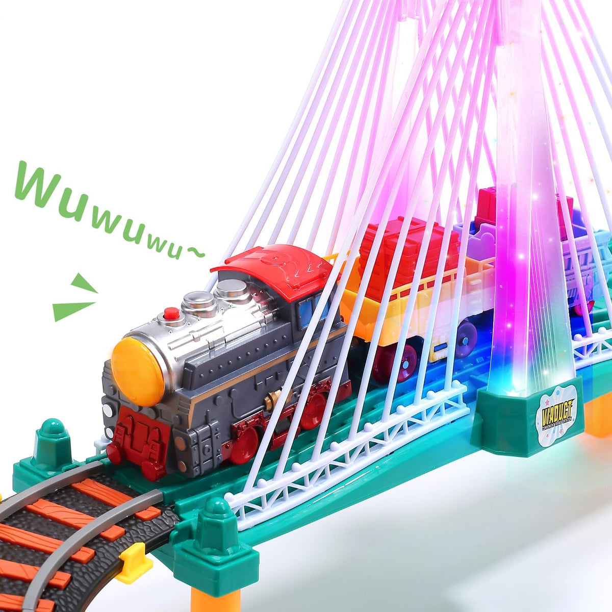 Train Set Toy, Race Tracks with Electric Car, Train Track Playset for 3 4 5 Years