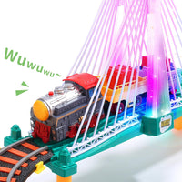 Train Set Toy, Race Tracks with Electric Car, Train Track Playset for 3 4 5 Years
