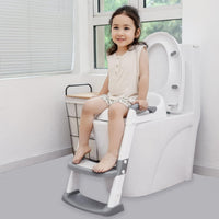 Potty Training Seat, Toddler Step Stool, 2 in 1 Potty Training Toilet for Kids,Grey