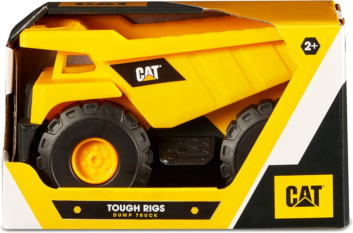 CAT Construction Toys, 15" Dump Truck Toy, Ages 2+, Sturdy Plastic, No Batteries Required, CAT Construction Tough Rigs Series