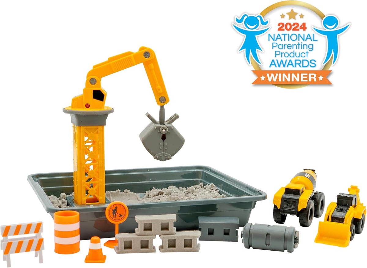 CAT Construction Toys, Dig N' Build Concrete Playset with 12 OZ of Compound - Storage Container