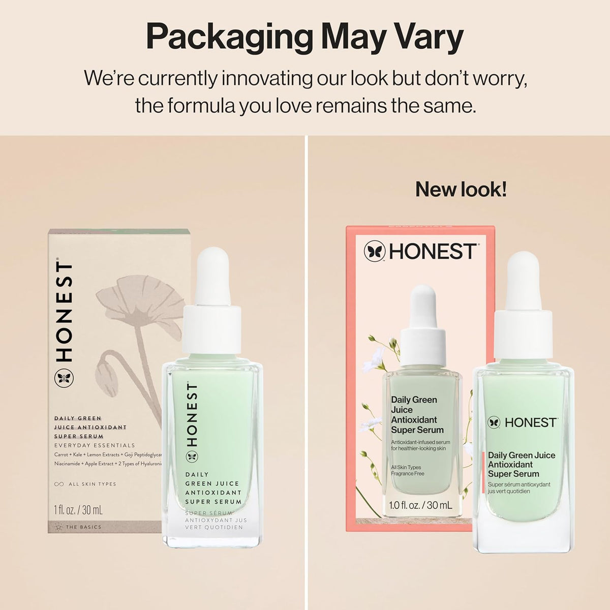 Honest Beauty Daily Green Juice Antioxidant Super Serum | Improves Skin Tone + Texture | Niacinamide + Hyaluronic Acid | Vegan + Cruelty Free | 1 fl oz