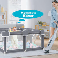 Advwin Baby Playpen 185 × 155cm (Gray)
