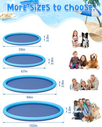YSJILIDE Splash Pad for Kids and Dog, Non-Slip Large Sprinkler Splash Play Mat, 59"