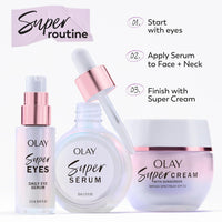 Olay Super Cream with Sunscreen SPF 30, 1.7 oz, Ultra Lightweight Face Moisturizer - Vitamin C & E, Hyaluronic Acid, Niacinamide, Collagen Peptide - Hydrate, Smooth, Brighten, Firm, and Protect