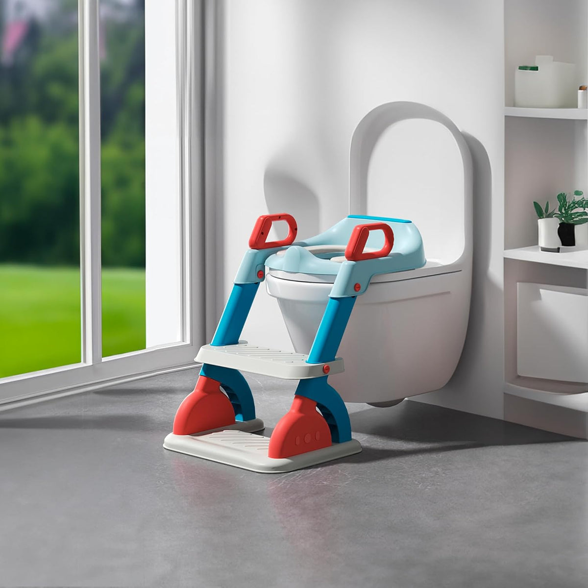 Potty Training Seat with Step Stool Ladder,Anti-Slip Pads Ladder