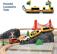 72PCS Wooden Train Tracks & Trains