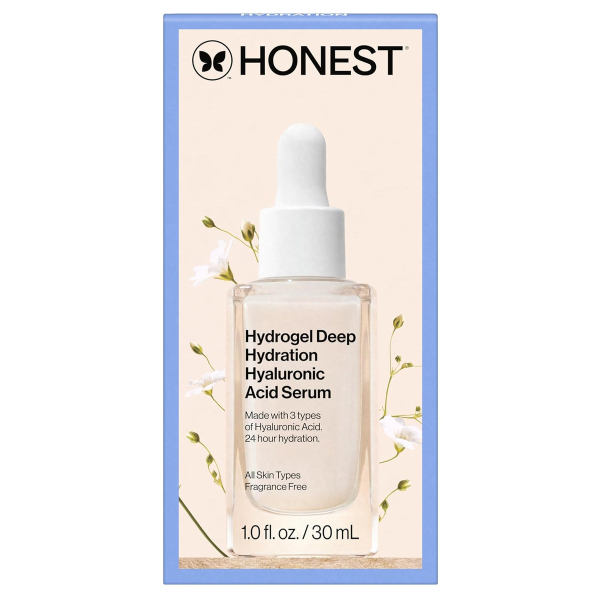 Honest Beauty Stay Hydrated Hyaluronic Acid + NMF Serum | Moisturizes + Reduces Fine Lines | 1 fl oz