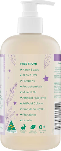 GAIA Natural Baby Sleeptime Wash | Certified Natural | Suitable for Newborns | Sensitive Skin formula | organic Lavender | organic Chamomile | Soap & SLS Free | Perfume Free | Australian Made - 500mL