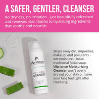 Vibriance Moisturizing Face Cleanser, 5.1 fl oz - Ultra-Hydrating Facial Wash for Women, Normal to Dry Skin - Sulfate and Paraben-Free - Removes Makeup, Impurities