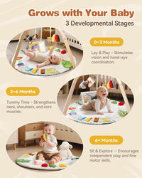 Promise Babe Wooden Baby Play Gym & Tummy Time Playmat (0–12M+)