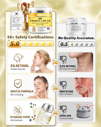 3% Retinol Cream Face Moisturizer, Anti Aging Neck Firming Cream with Collagen