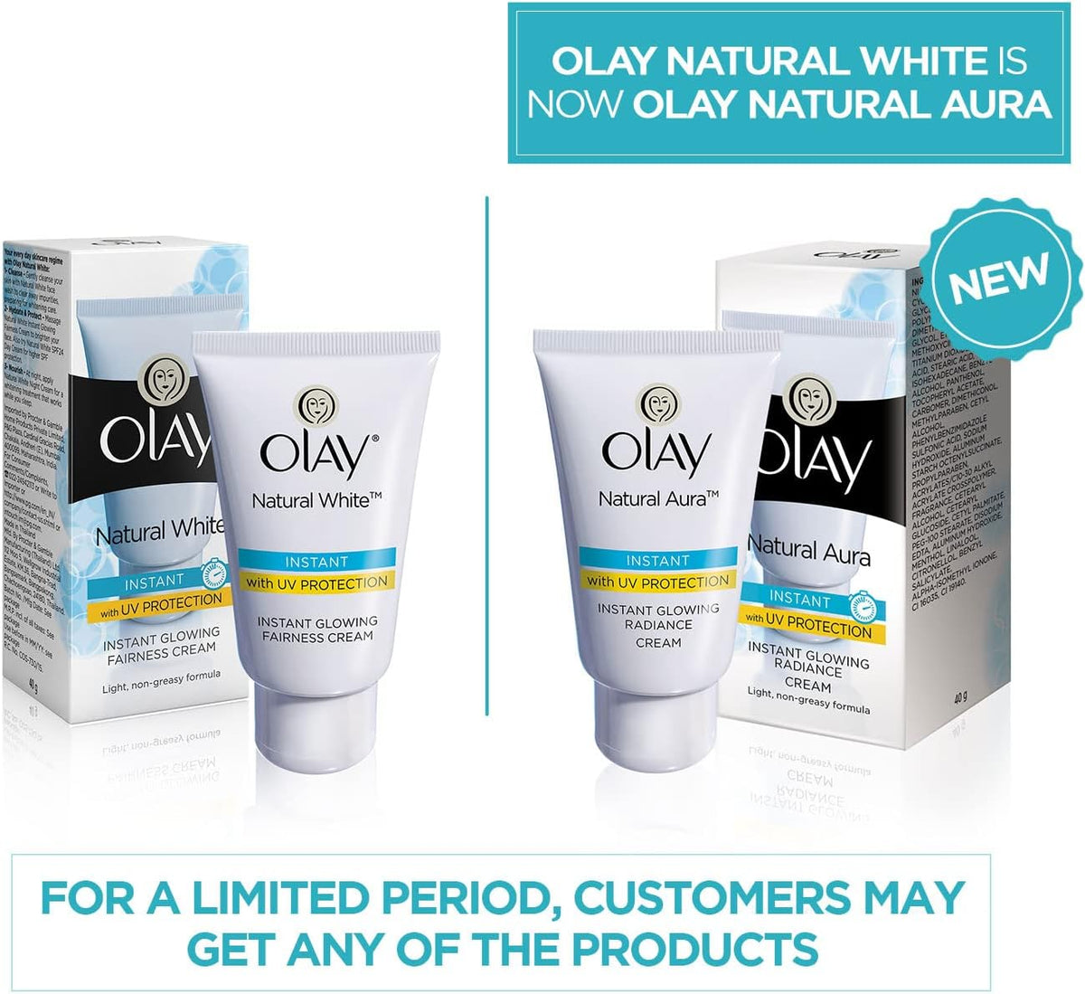Olay Natural White Light Instant Glowing Fairness, 40gm