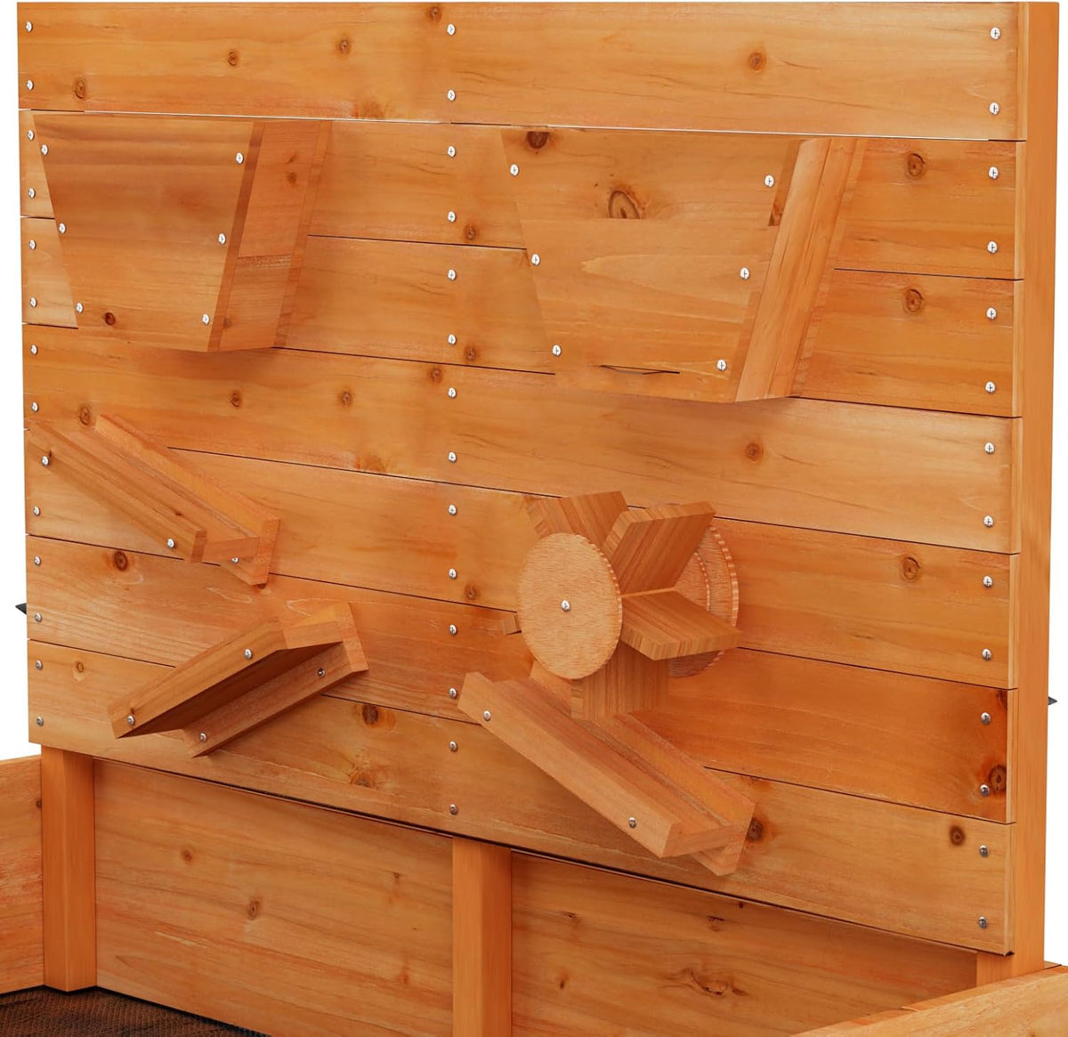 Keezi Kids Sandpit, Wooden Rectangle Sand Pit Sandbox Play Toys