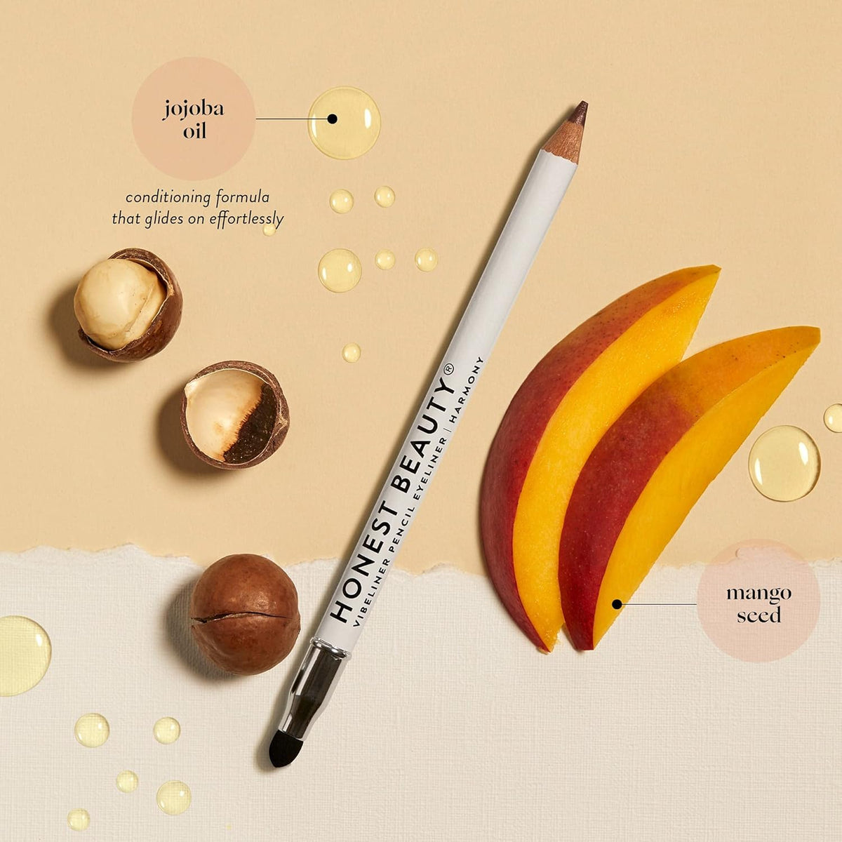 Honest Beauty Vibeliner Pencil Eyeliner Divine (Gold)| With built-in smudger, 0.038 Ounce